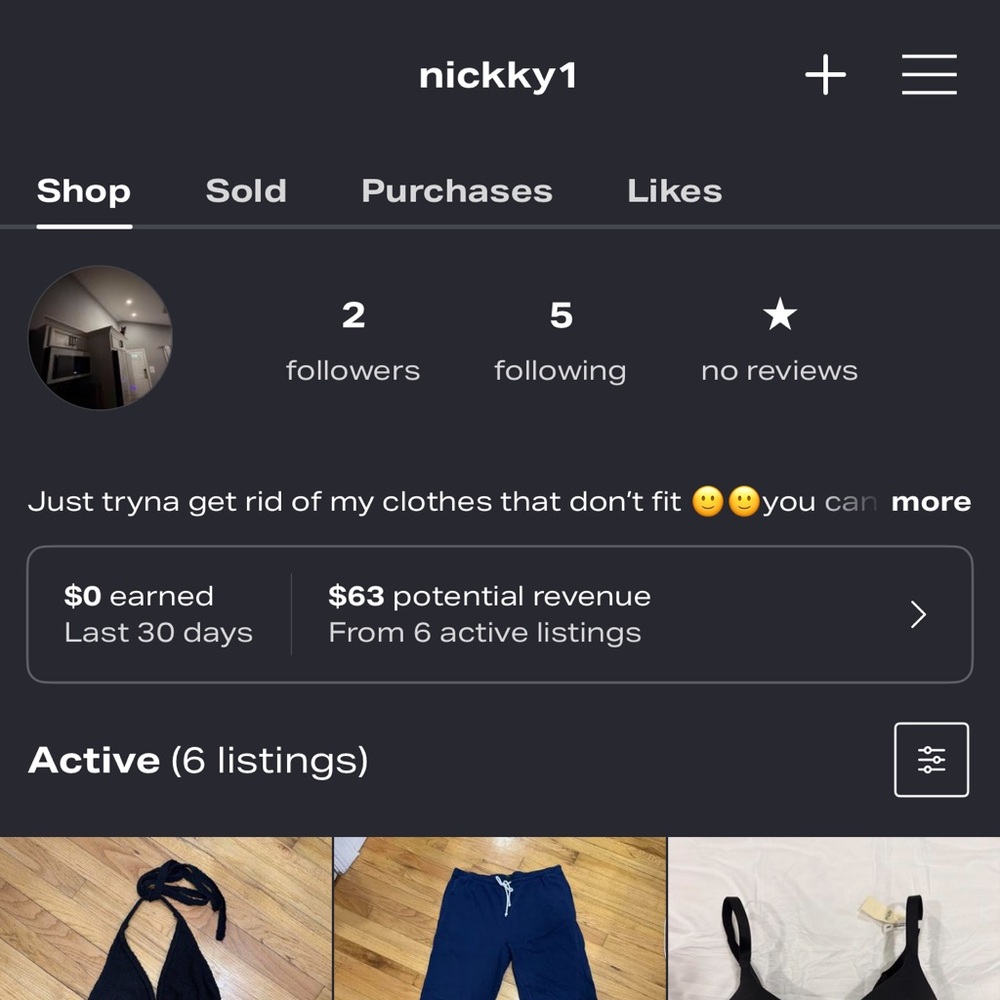 Depop account